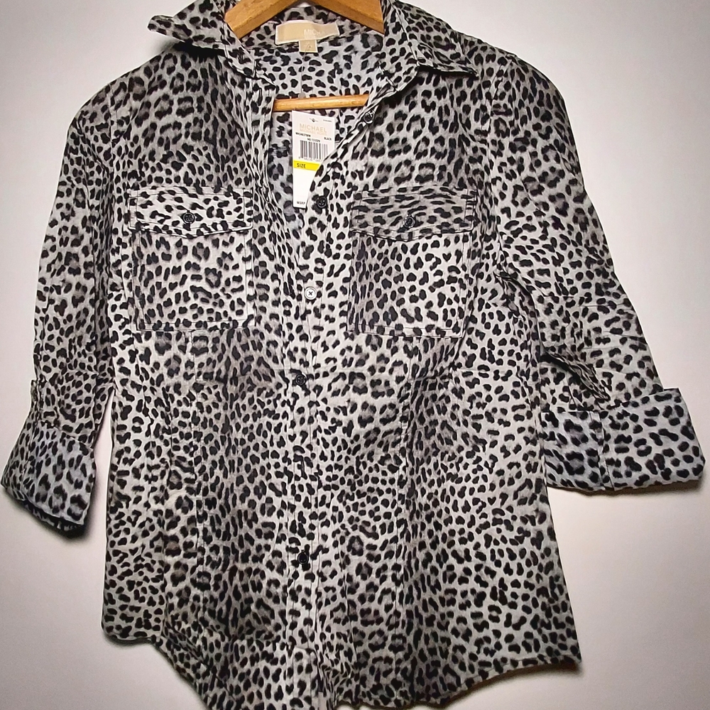 Michael Kors Leopard Print Women's Top